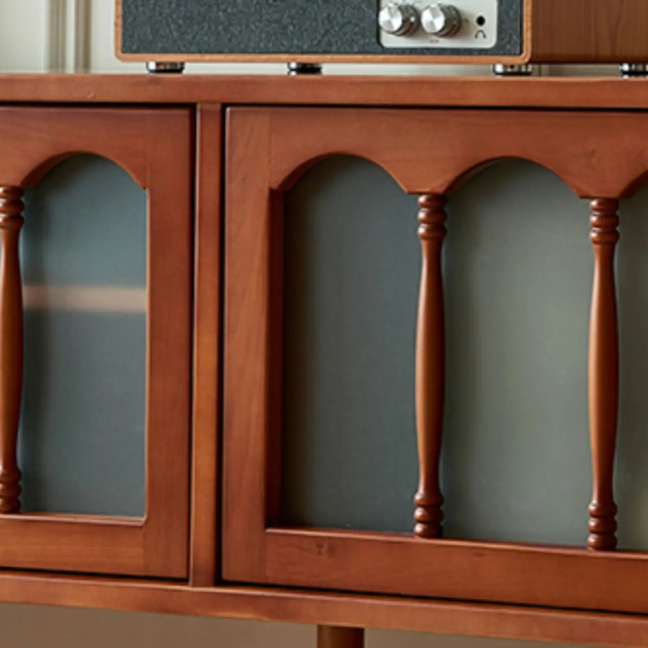 Art Deco Modern Wood TV Stand with Cable Management Image - 9 | homeyfad