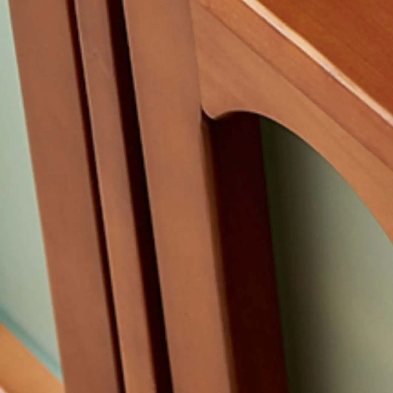 Art Deco Modern Wood TV Stand with Cable Management Image - 11