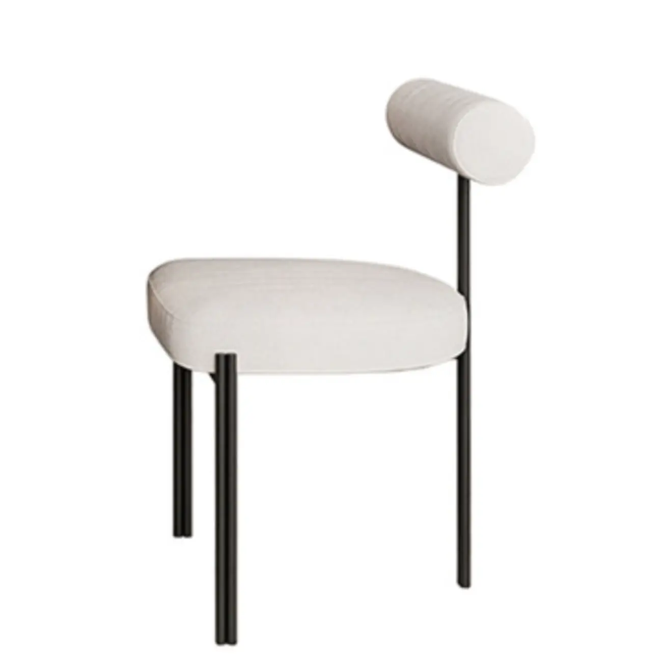 Grid Pattern Upholstered Armless Low Back Dining Chairs Image - 7 | homeyfad