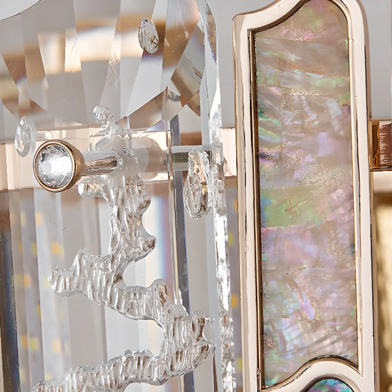 Modern Luxury Crystal Wall Sconce with Gold Finish Image - 6 | homeyfad