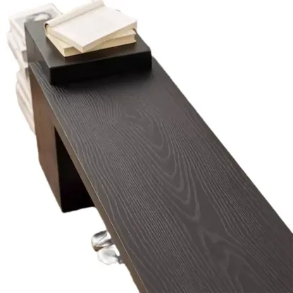 Functional Modern Wood Bedroom Bench Natural Black Image - 6