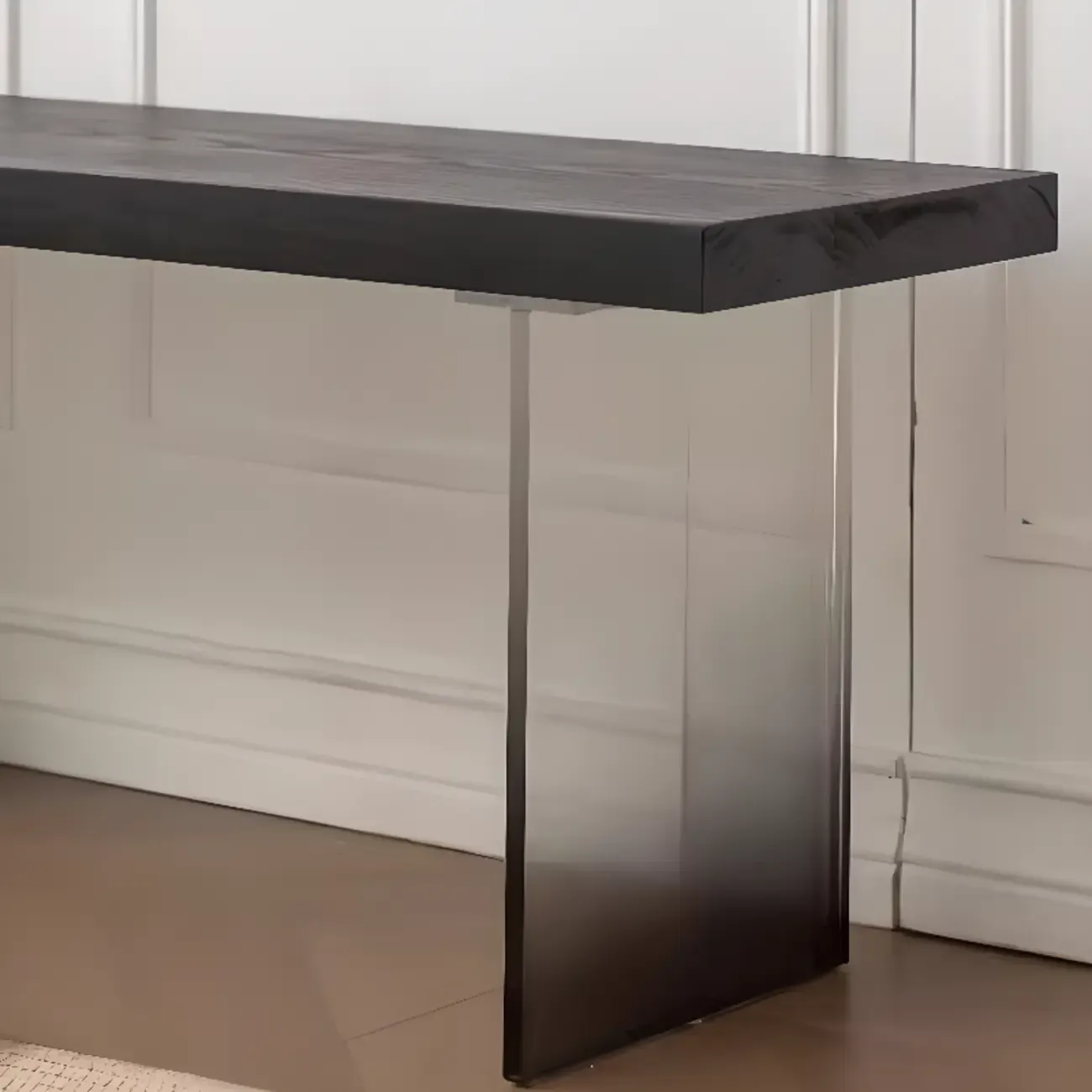 Functional Modern Wood Bedroom Bench Natural Black Image - 7