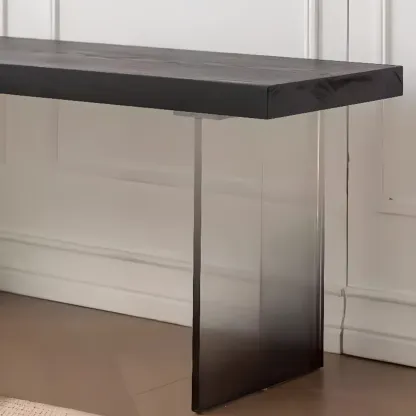 Functional Modern Wood Bedroom Bench Natural Black Image - 7