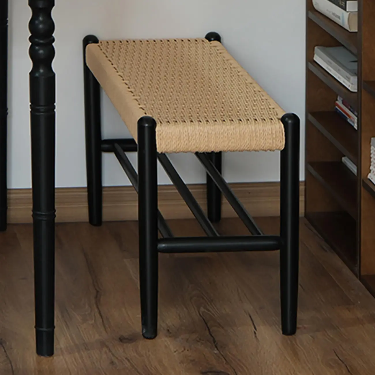 Trendy Cherry Wood Solid Color Indoor Bench Seat with Stockroom Storage Image - 4 | homeyfad