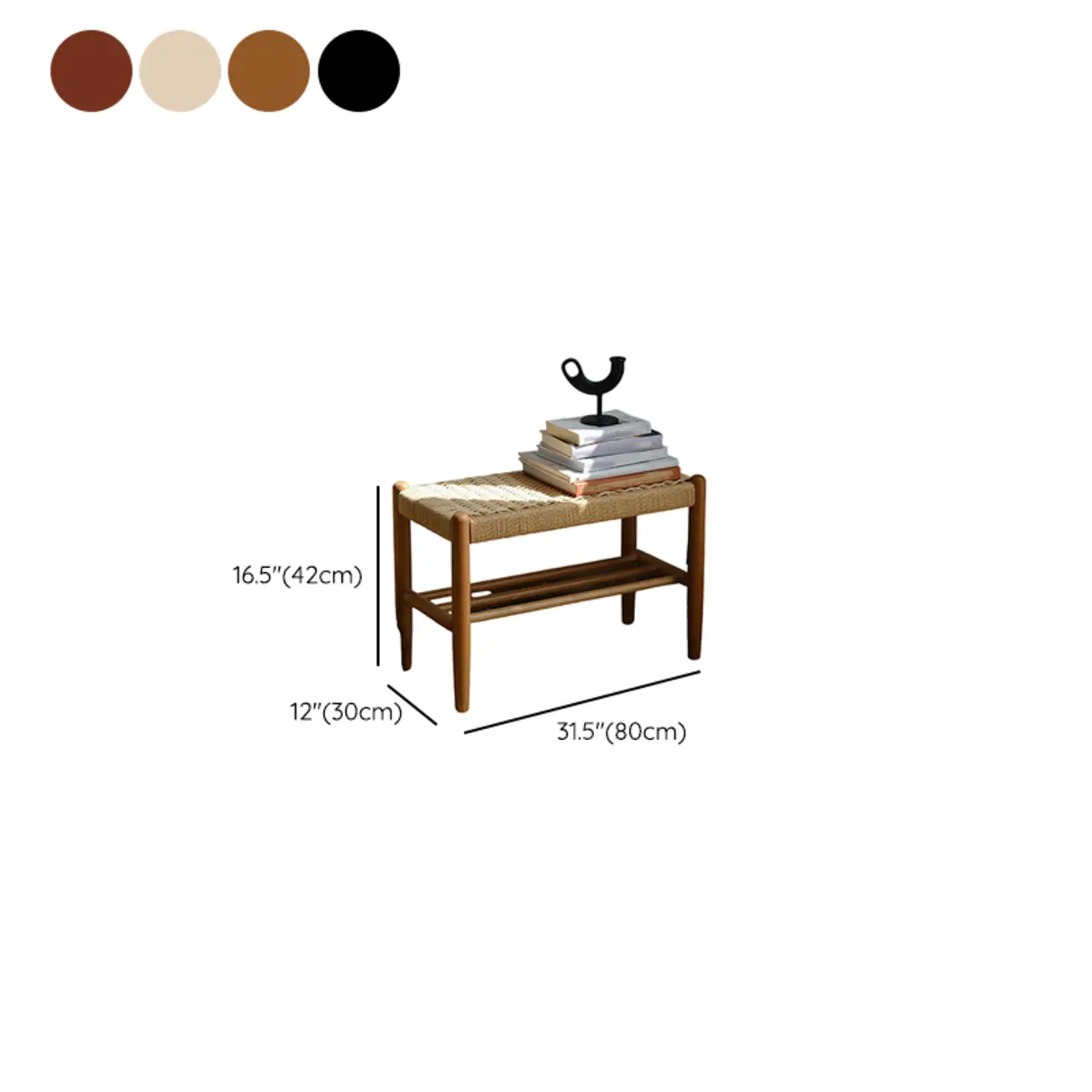 Trendy Cherry Wood Solid Color Indoor Bench Seat with Stockroom Storage Image - 14 | homeyfad