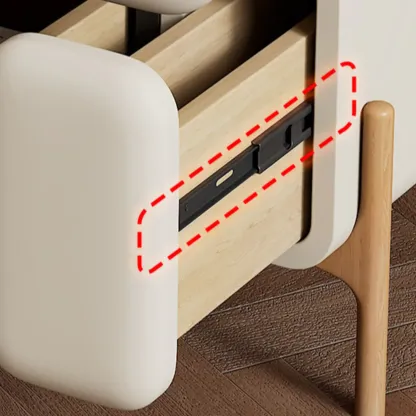 Modern Faux Leather Multi-Color Drawer Nightstand Image - 4