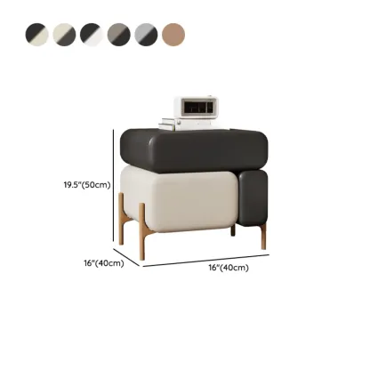Modern Faux Leather Multi-Color Drawer Nightstand #size