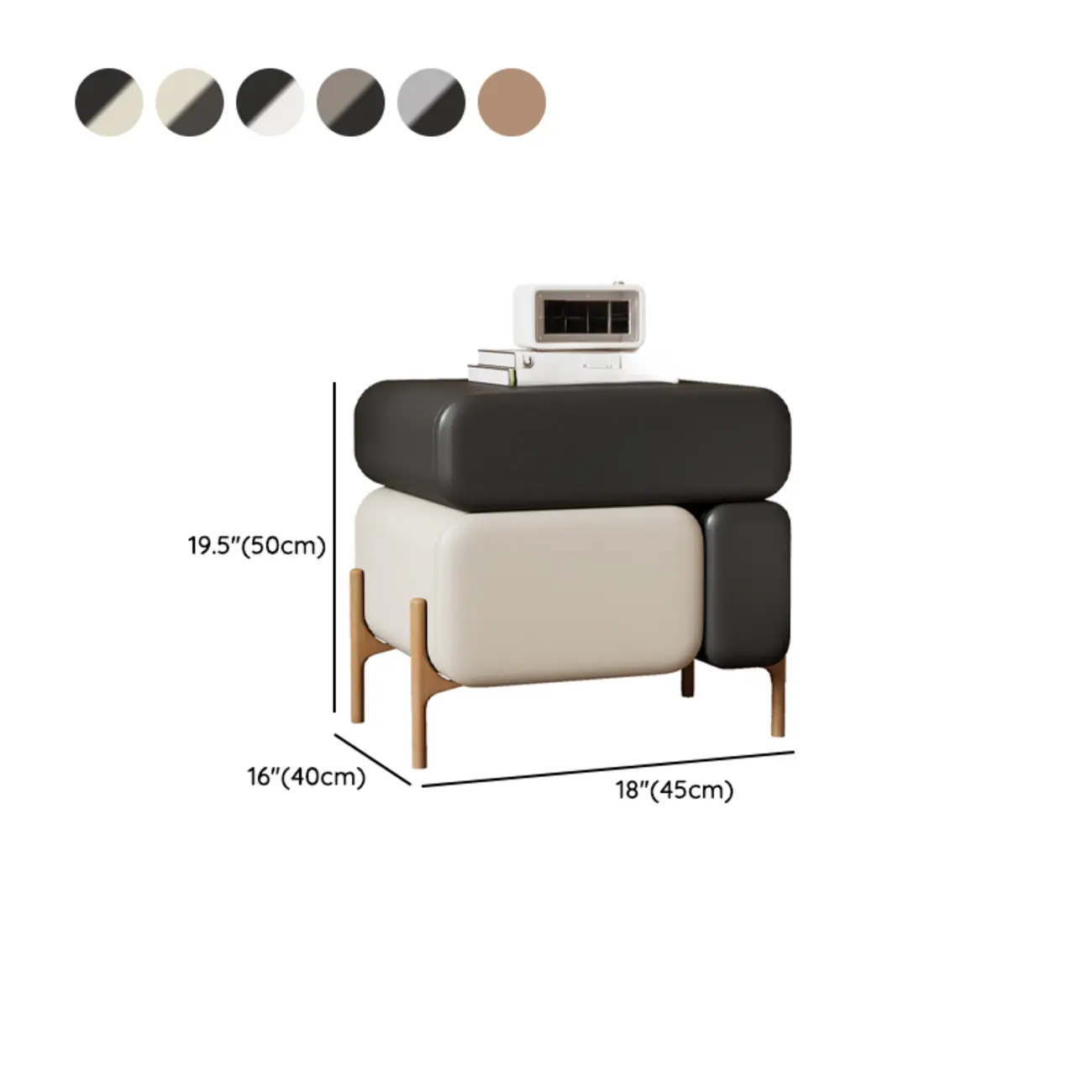 Modern Faux Leather Multi-Color Drawer Nightstand Image - 11 | homeyfad