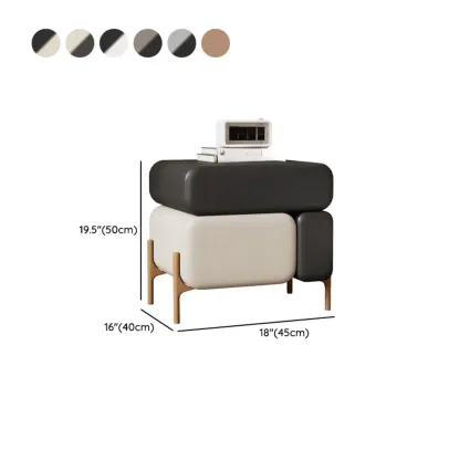 Modern Faux Leather Multi-Color Drawer Nightstand Image - 11