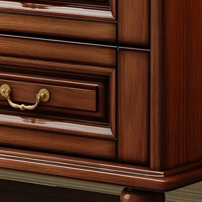 Modern Wood Kitchen Buffet with Shelves and Stemware Rack Image - 6