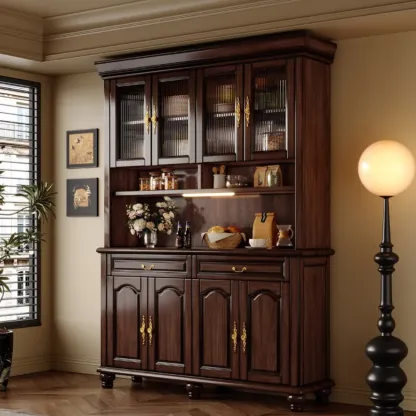 Modern Wood Buffet with Illumination and Storage Image - 1