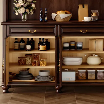 Modern Wood Buffet with Illumination and Storage Image - 8