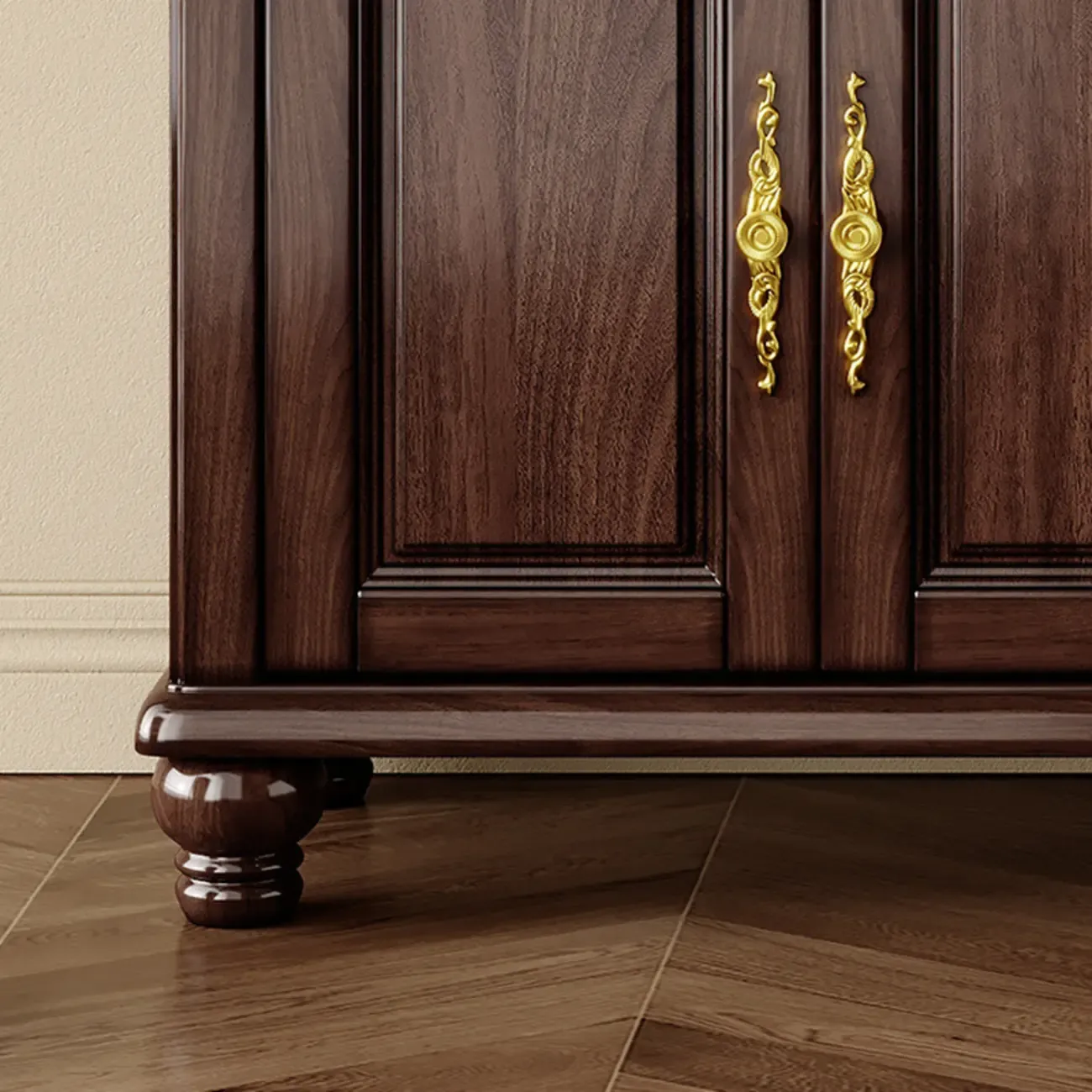 Modern Wood Buffet with Illumination and Storage Image - 10