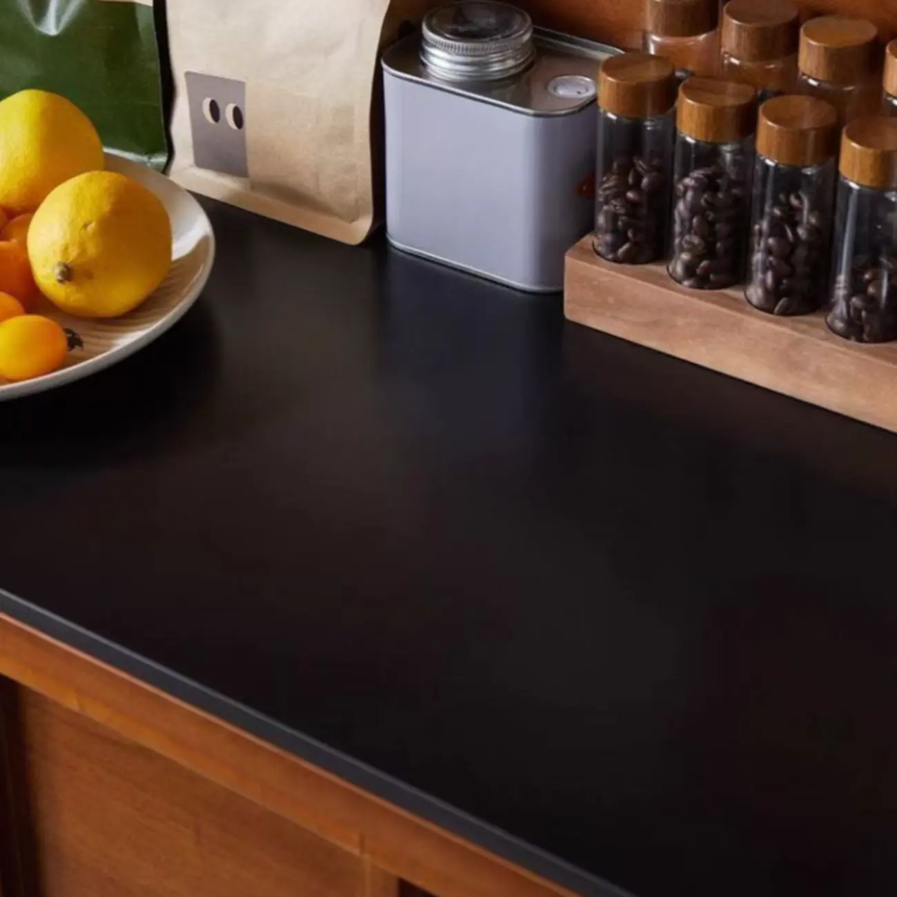 Modern Espresso Wood Buffet with Stone Top Image - 3 | homeyfad