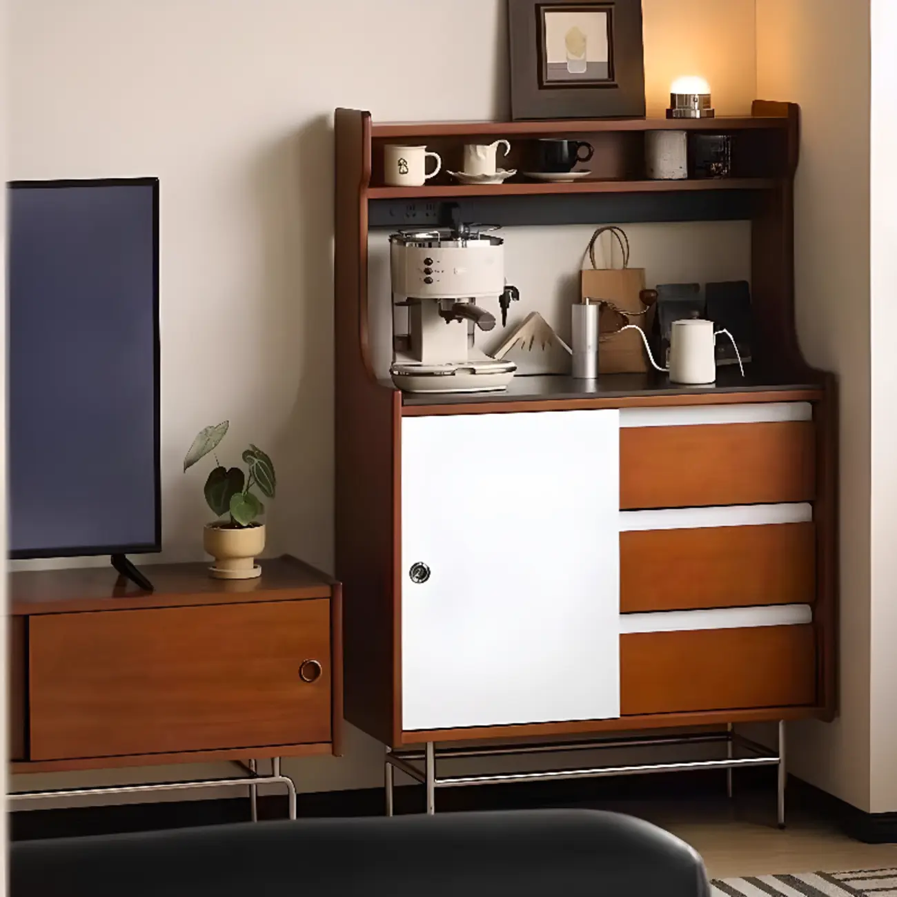 Modern Wood Buffet with Illumination Light Image - 1 | homeyfad