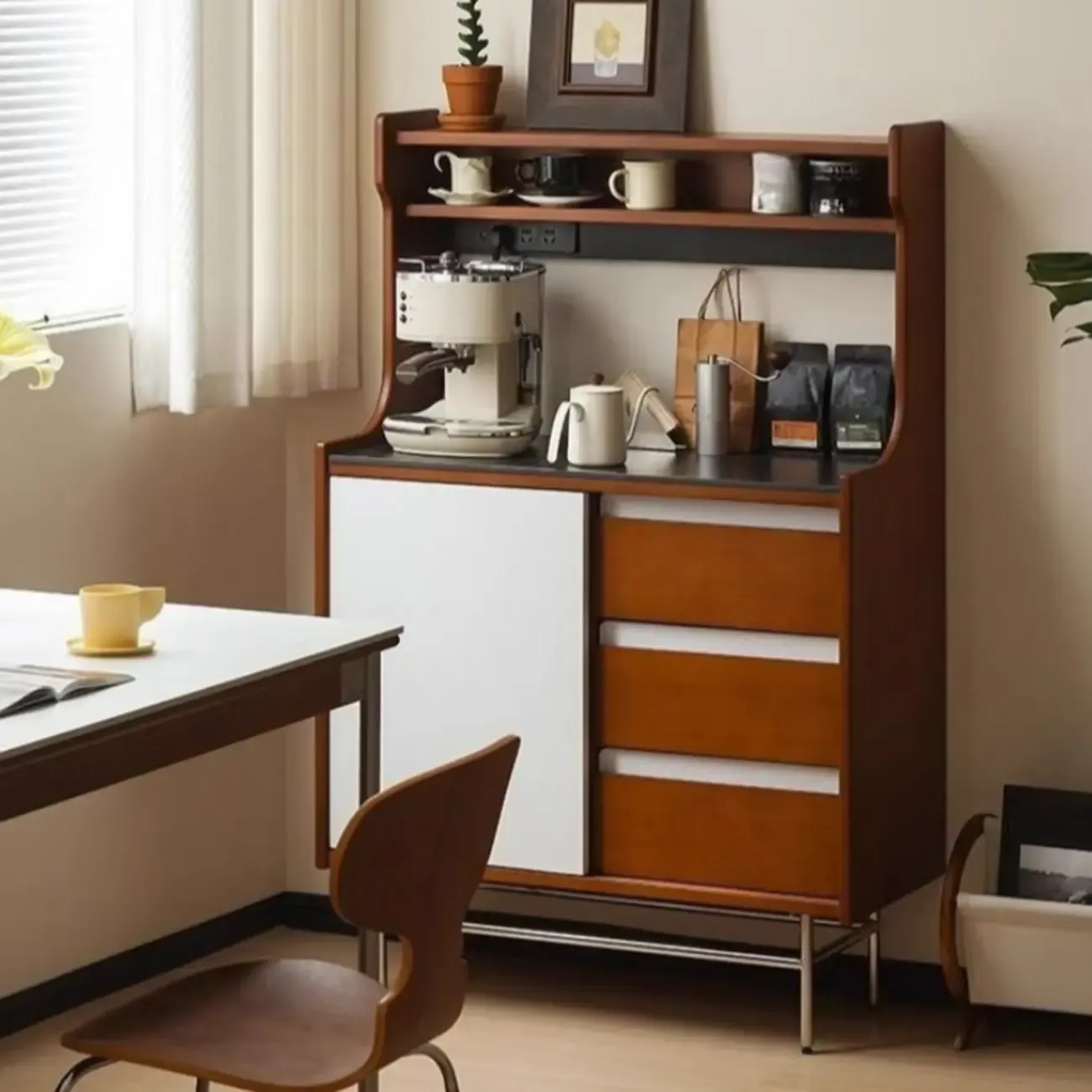 Modern Wood Buffet with Illumination Light Image - 3