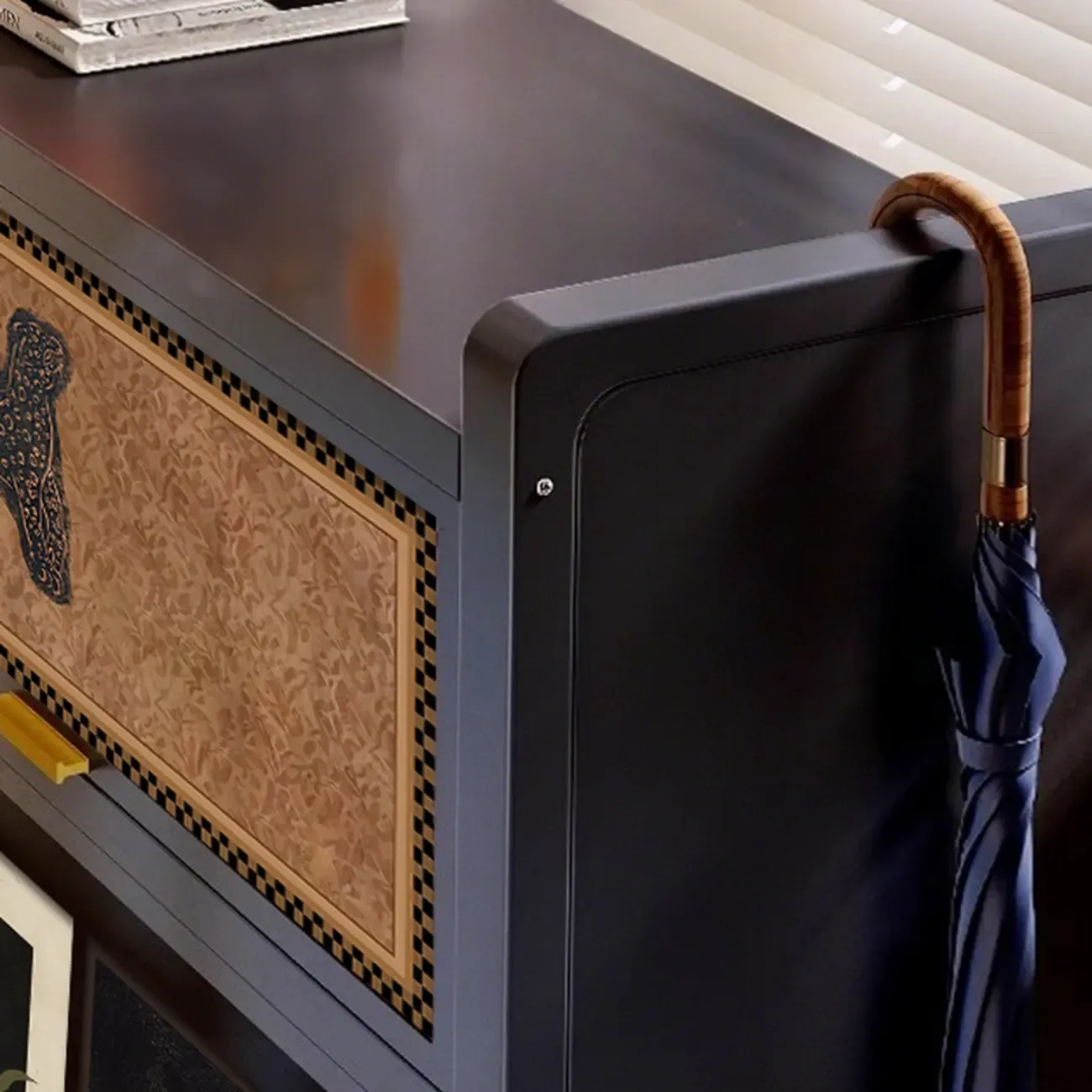 Mid-Century Modern Closed Back Bookcase Artistic Storage Image - 6