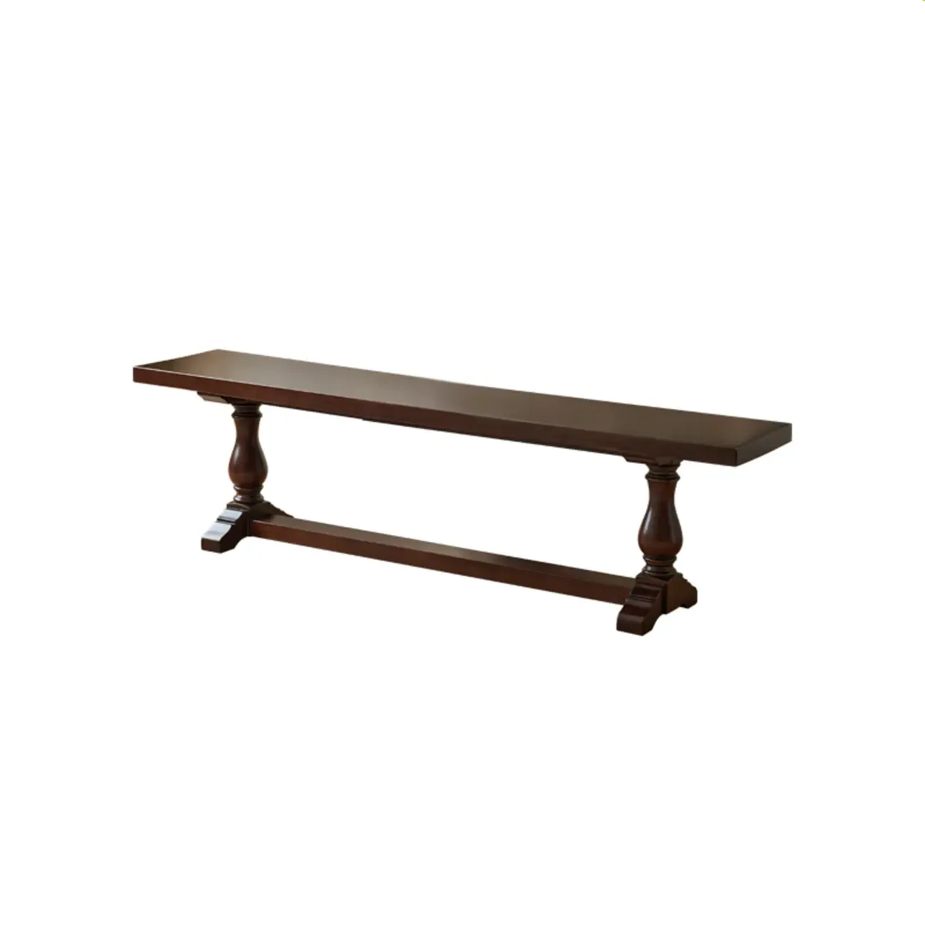 Modern Solid Wood Brown Living Room Bench Image - 3