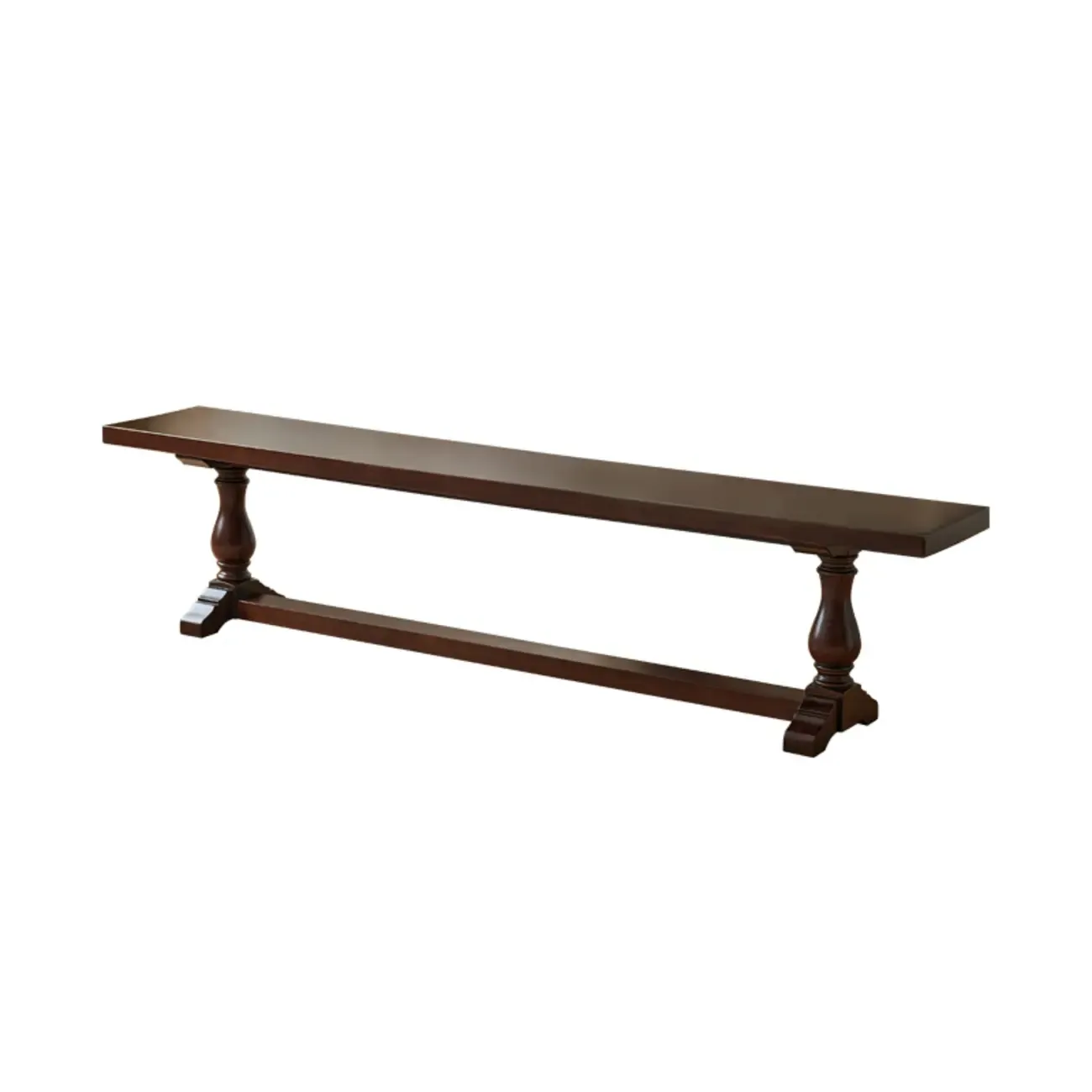 Modern Solid Wood Brown Living Room Bench Image - 4