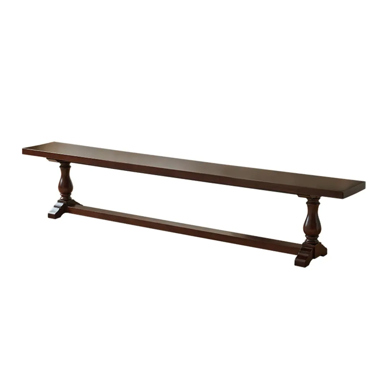 Modern Solid Wood Brown Living Room Bench Image - 5