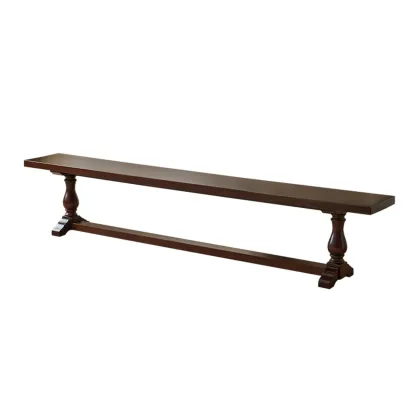 Modern Solid Wood Brown Living Room Bench Image - 5