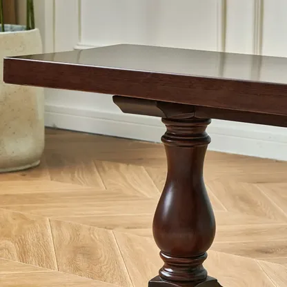 Modern Solid Wood Brown Living Room Bench Image - 8