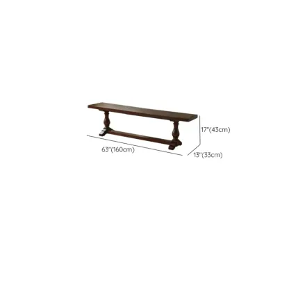 Modern Solid Wood Brown Living Room Bench #size