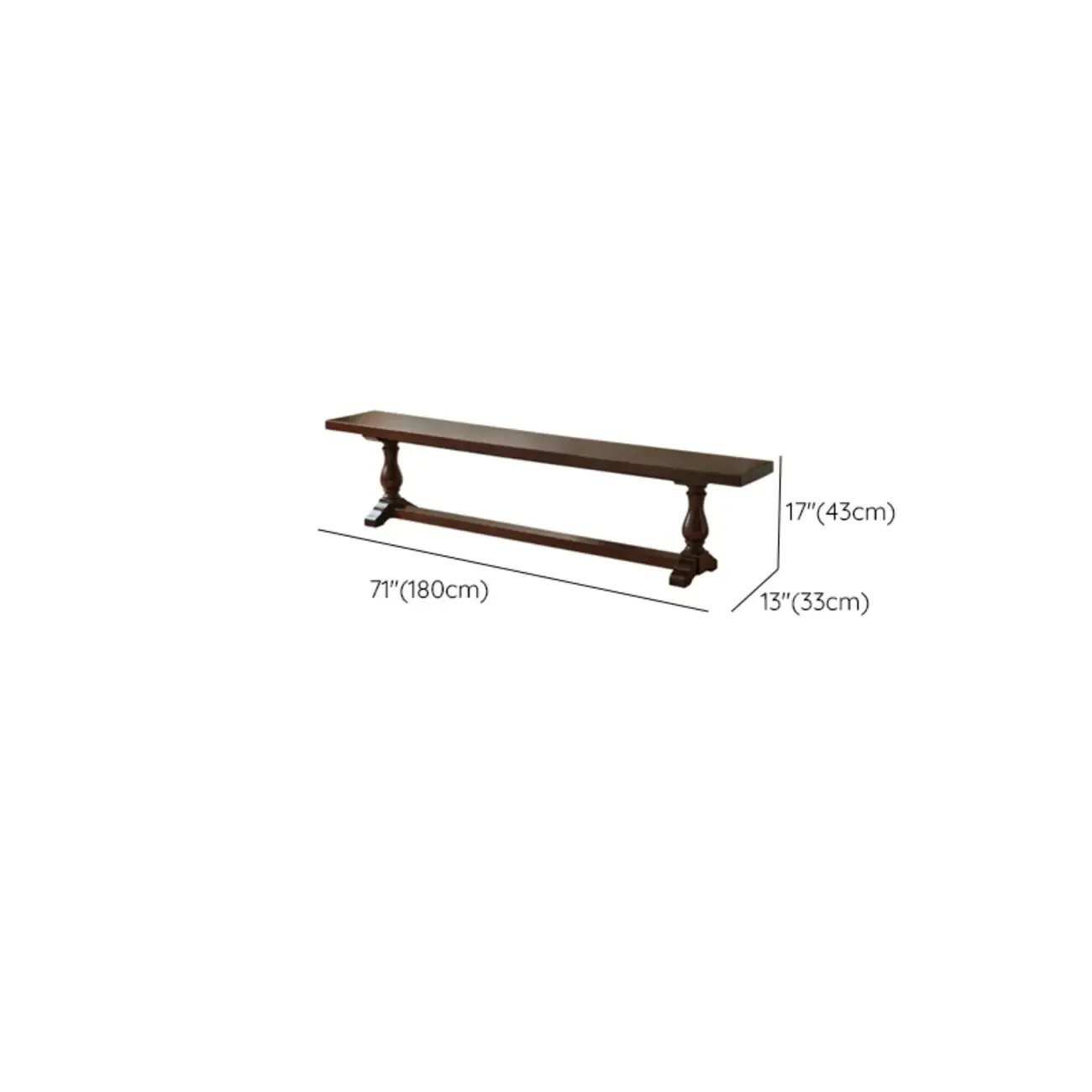 Modern Solid Wood Brown Living Room Bench Image - 10