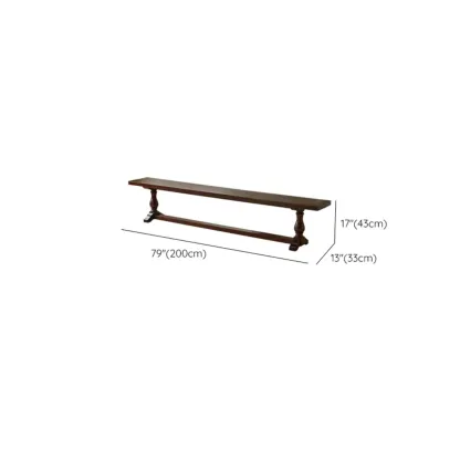 Modern Solid Wood Brown Living Room Bench Image - 11