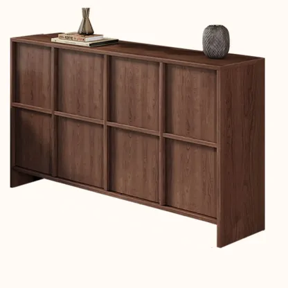 Mid-Century Modern Solid Wood Shoe Storage with 4 Tiers Image - 3