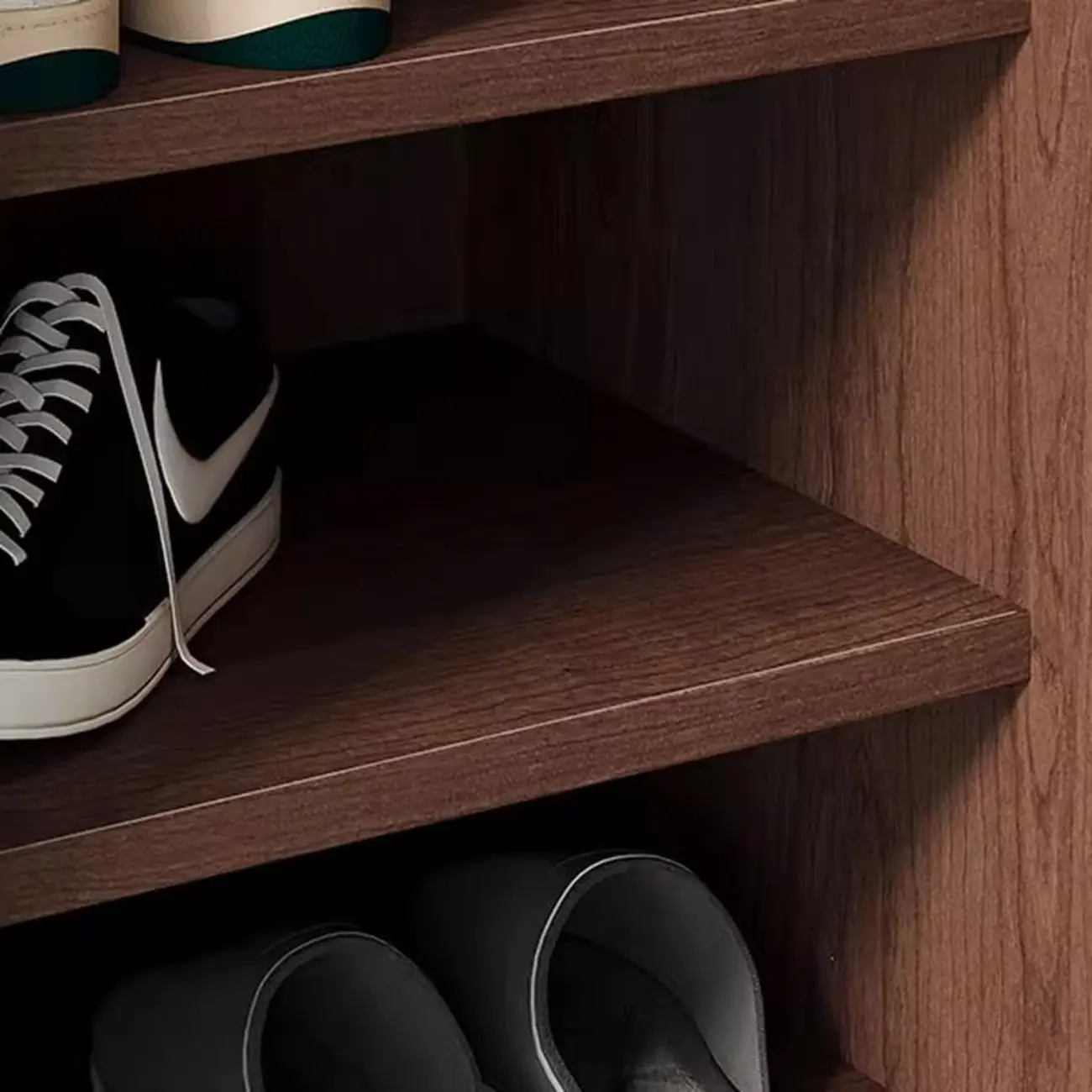 Mid-Century Modern Solid Wood Shoe Storage with 4 Tiers Image - 7 | homeyfad