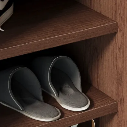 Mid-Century Modern Solid Wood Shoe Storage with 4 Tiers Image - 8
