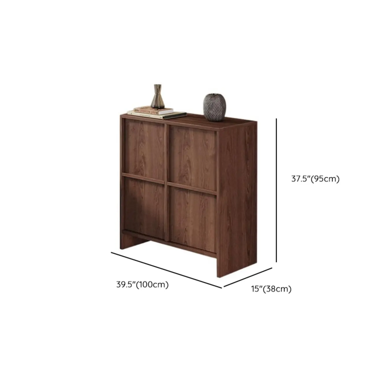 Mid-Century Modern Solid Wood Shoe Storage with 4 Tiers #size | homeyfad