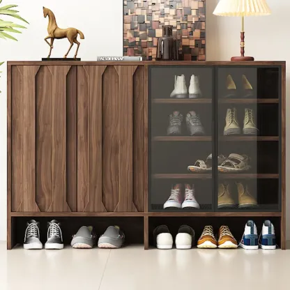 4-Tier Modern Wood Shoe Storage Bench Image - 1