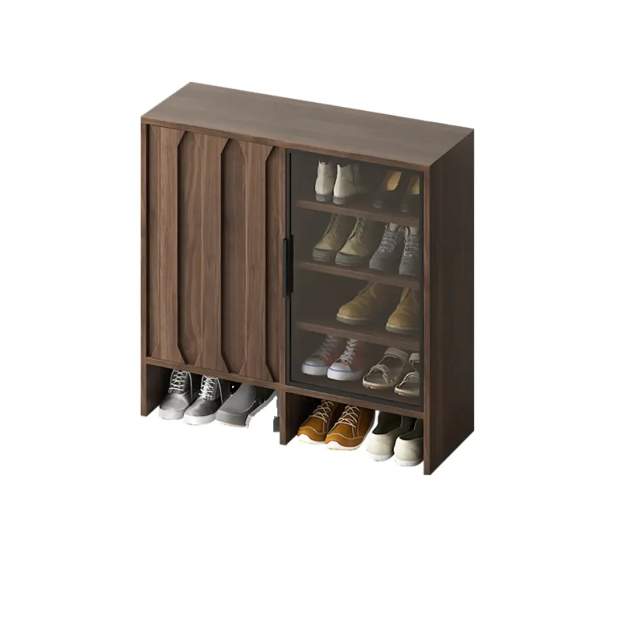 4-Tier Modern Wood Shoe Storage Bench Image - 3