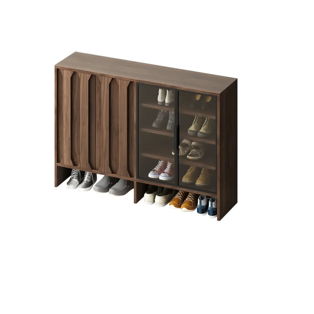 4-Tier Modern Wood Shoe Storage Bench Image - 7