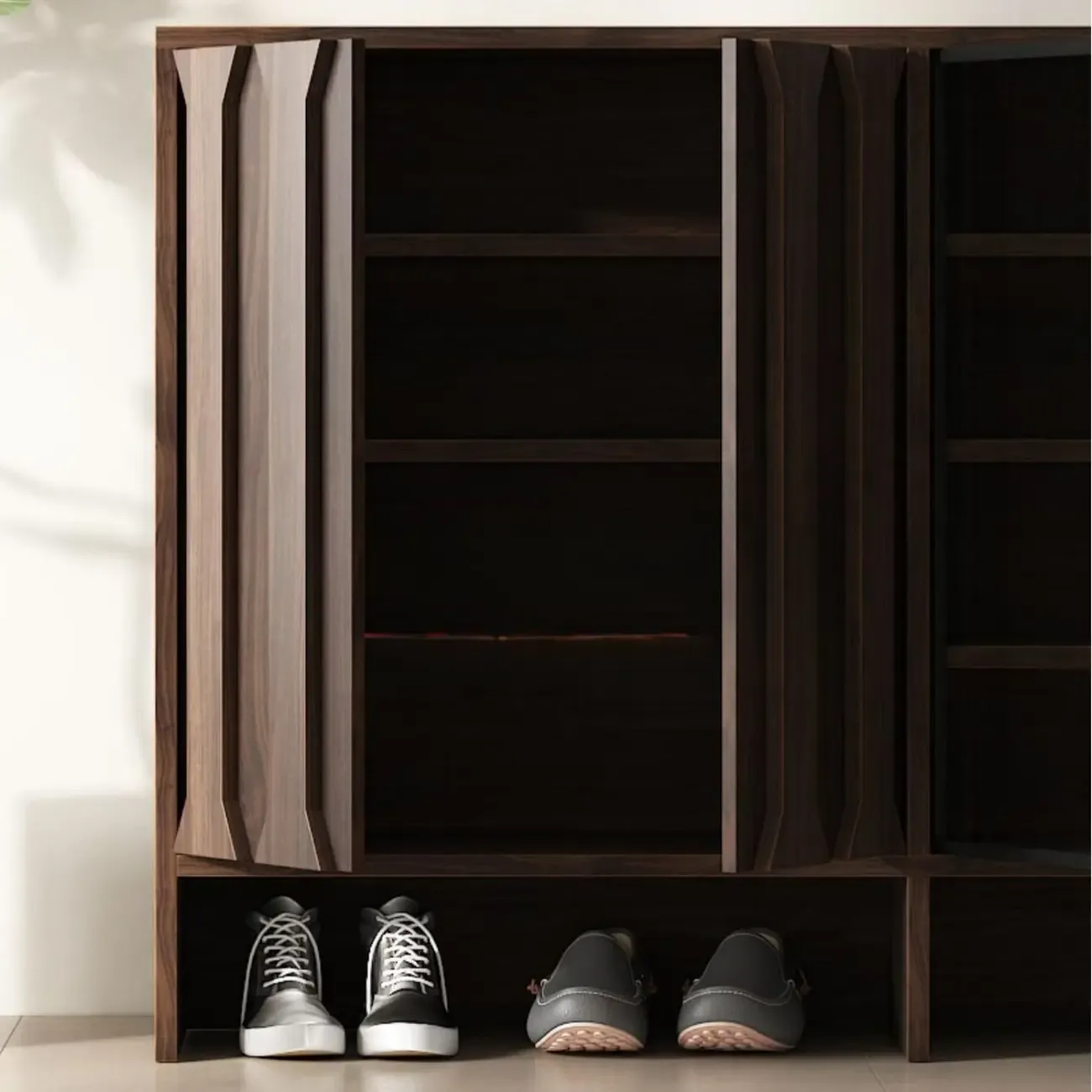 4-Tier Modern Wood Shoe Storage Bench Image - 8