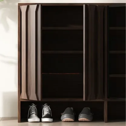 4-Tier Modern Wood Shoe Storage Bench Image - 8