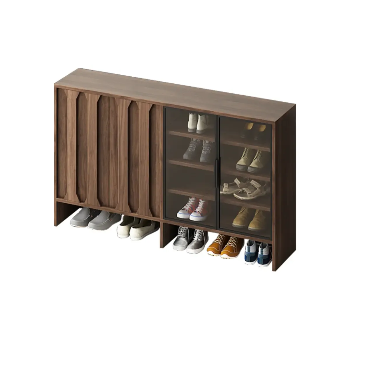 4-Tier Modern Wood Shoe Storage Bench Image - 9