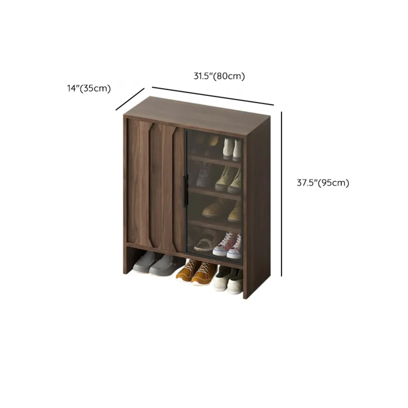 4-Tier Modern Wood Shoe Storage Bench #size | homeyfad