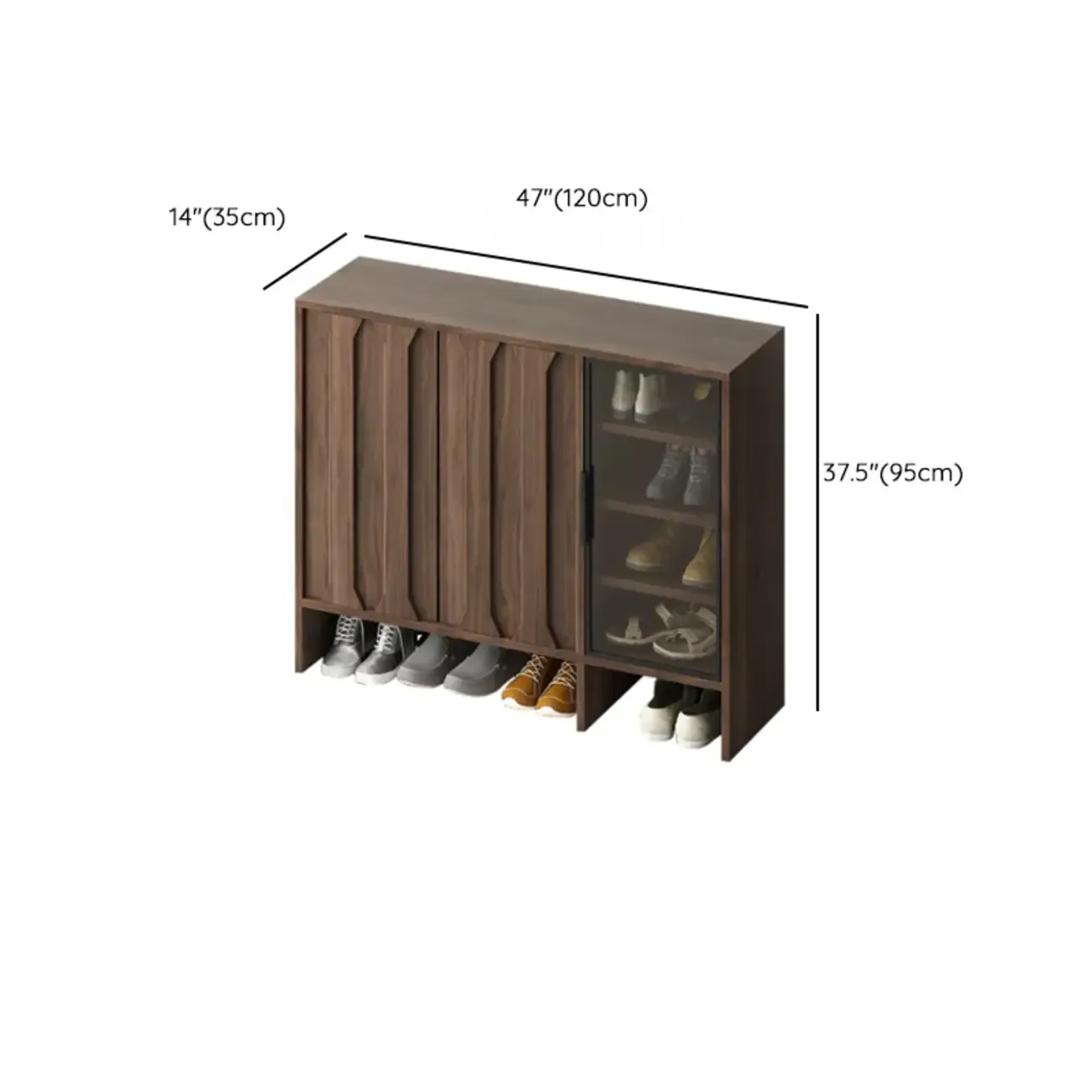 4-Tier Modern Wood Shoe Storage Bench Image - 12