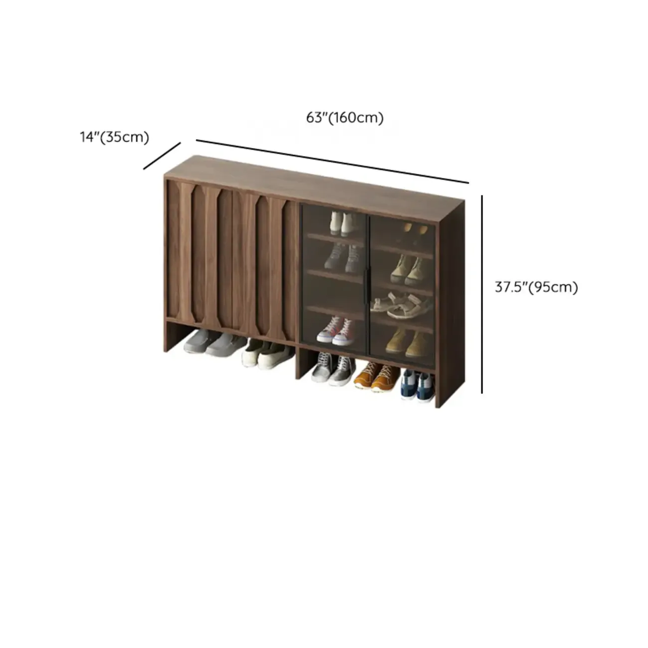 4-Tier Modern Wood Shoe Storage Bench Image - 14