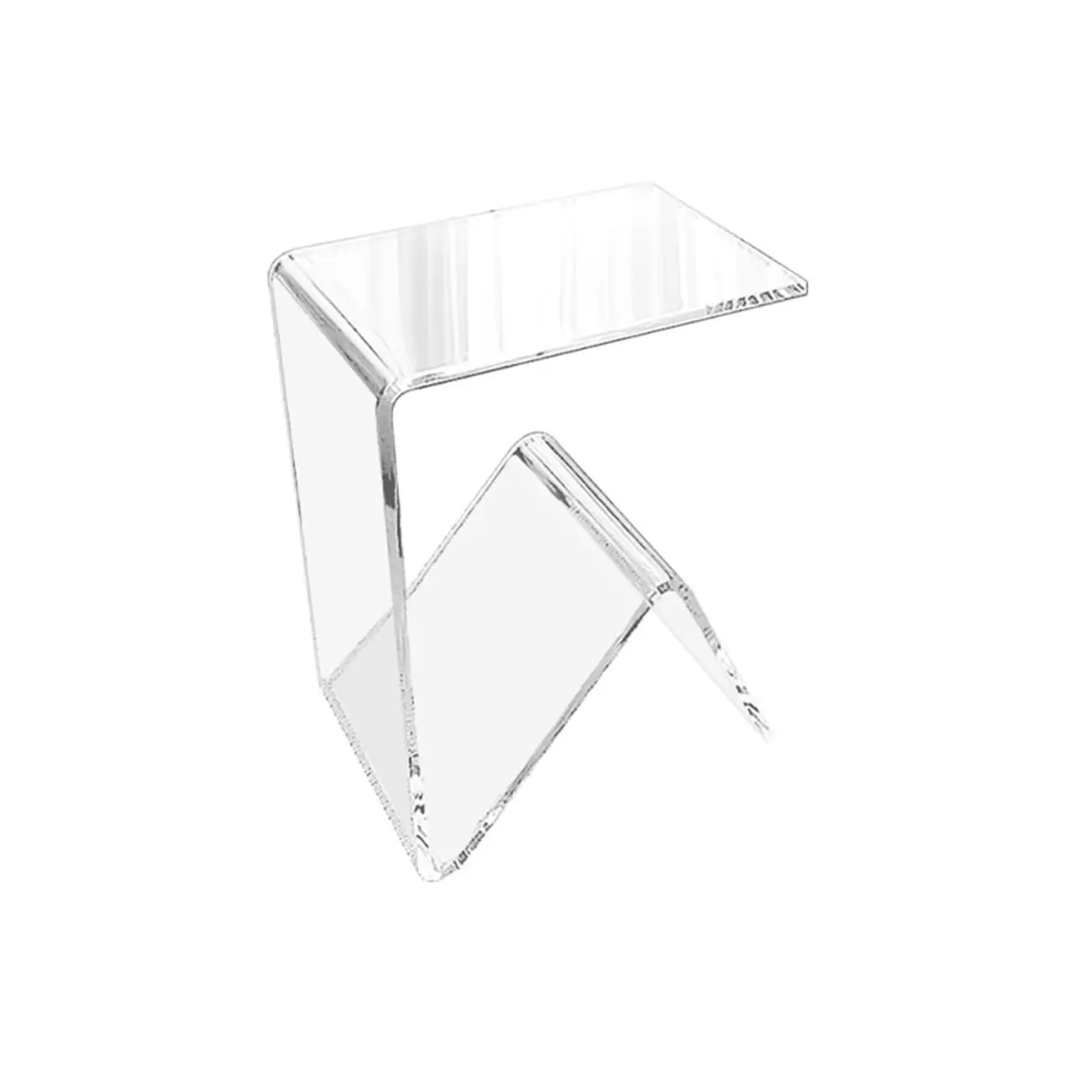 Abstract Acrylic C-shaped End Table in Black/Clear Image - 10 | homeyfad