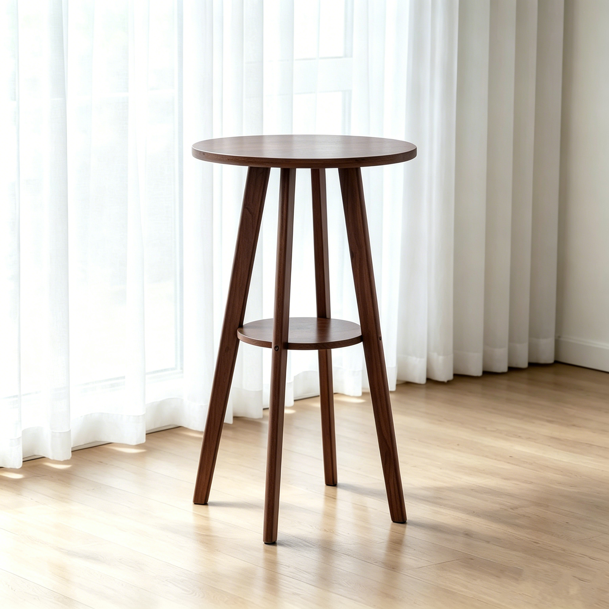 Scandinavian Brown Wooden Shelf Support Bar Tables | homeyfad