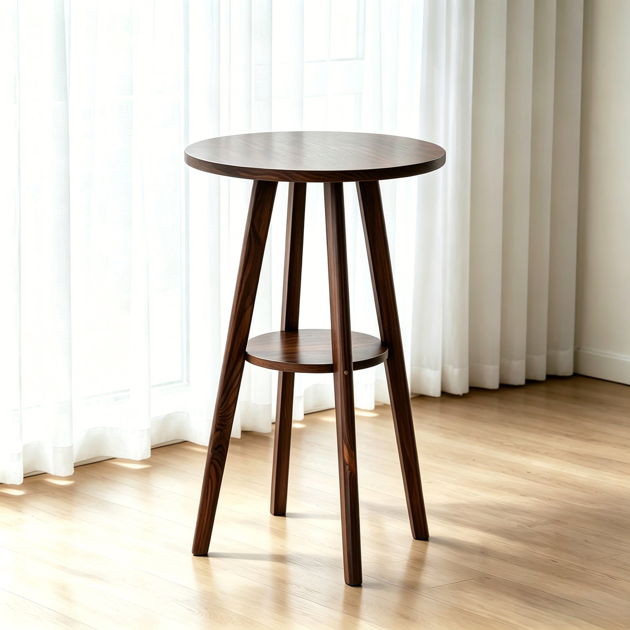 Scandinavian Brown Wooden Shelf Support Bar Tables | homeyfad