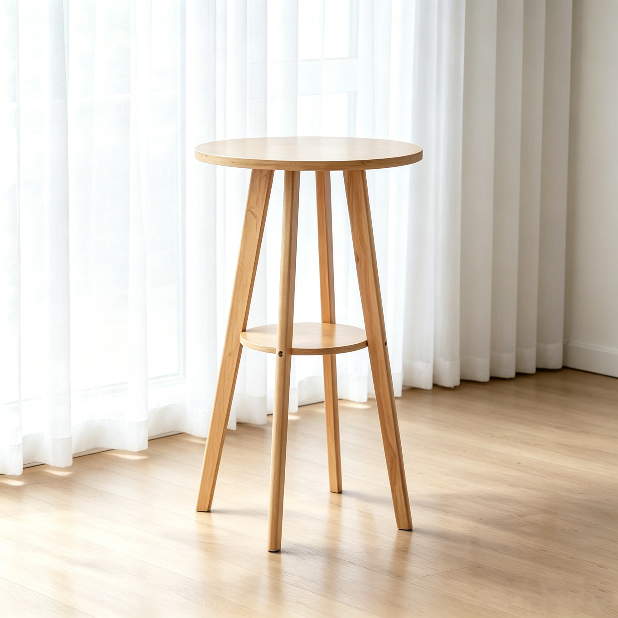 Scandinavian Brown Wooden Shelf Support Bar Tables | homeyfad