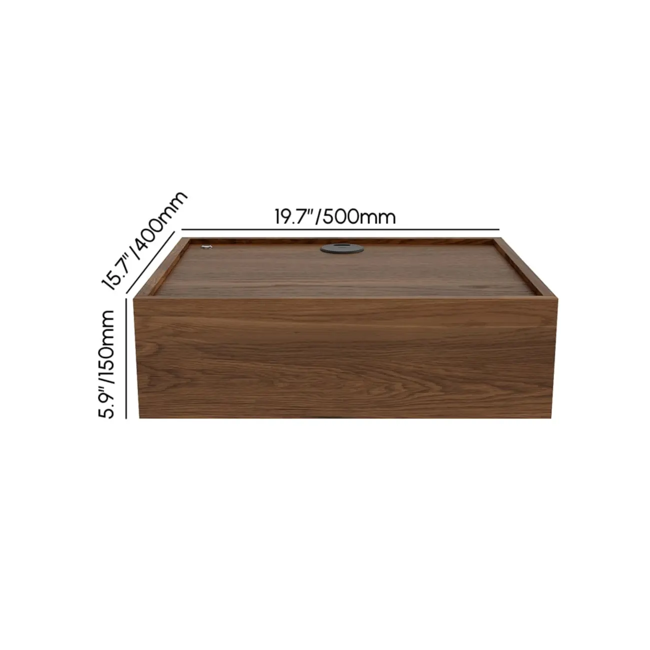 Walnut Wireless Charging Floating Nightstand with Light Set of 2 Image - 8 | homeyfad