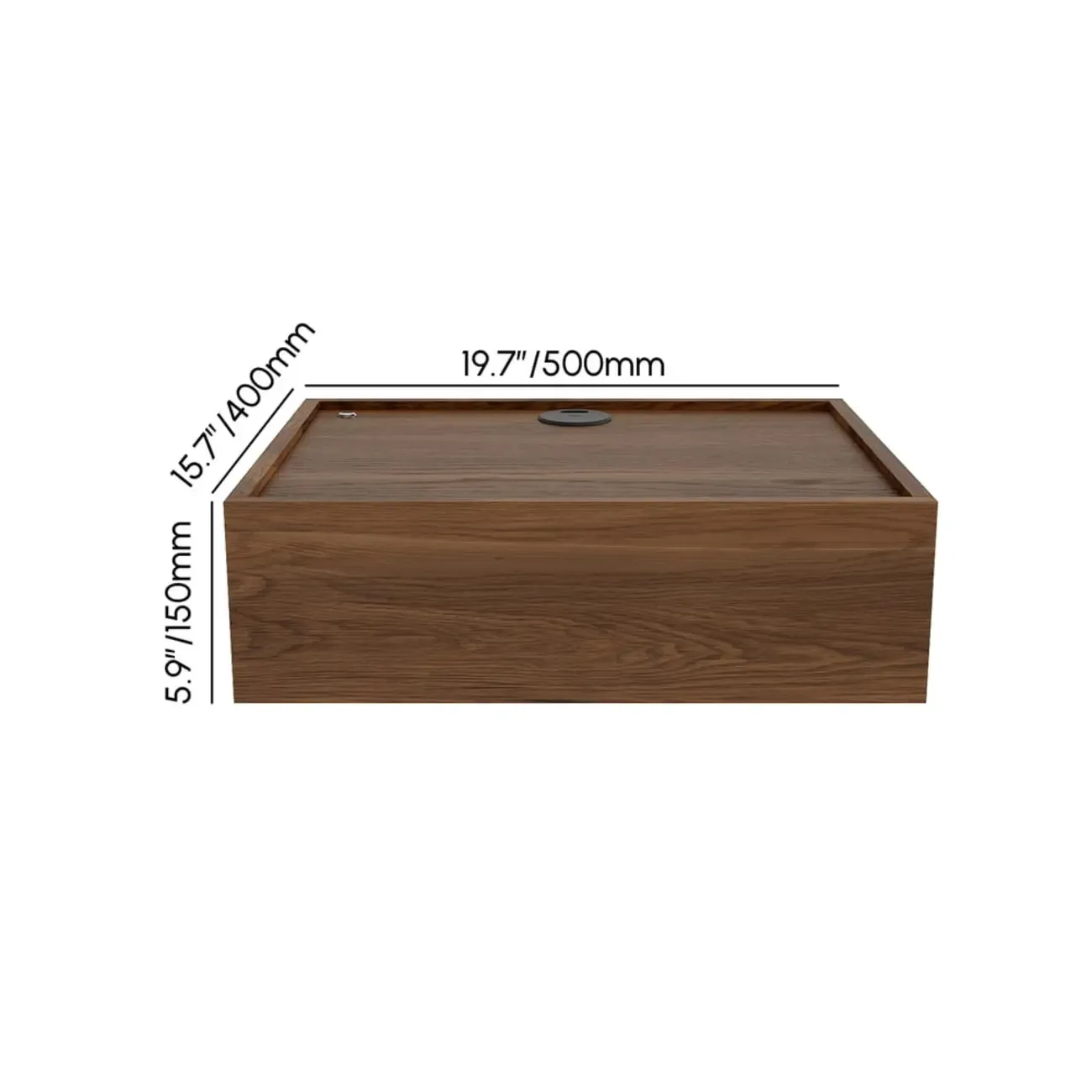 Walnut Wireless Charging Floating Nightstand with Light Set of 2 Image - 8