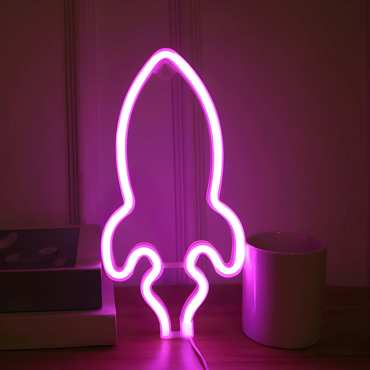 Contemporary Rocket-Shape Plastic LED Night Light Image - 1 | homeyfad