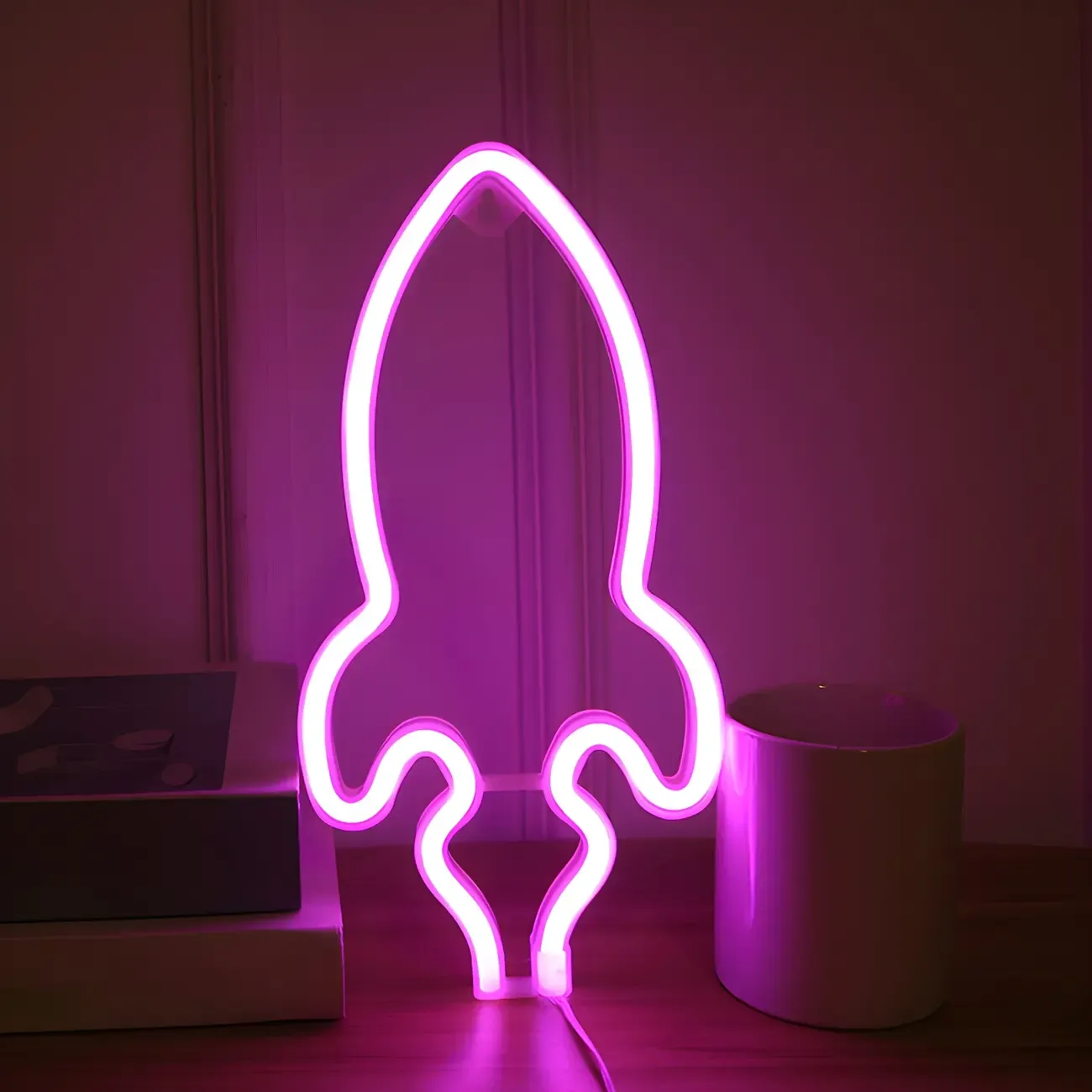 Contemporary Rocket-Shape Plastic LED Night Light Image - 1